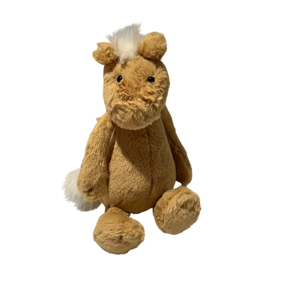 Jellycat Bashful Pony Horse Plush Retired Light Brown Cream Mane Tail 7 inch